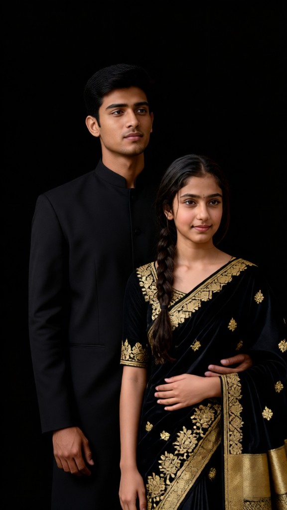 Traditional clothing with a black theme image