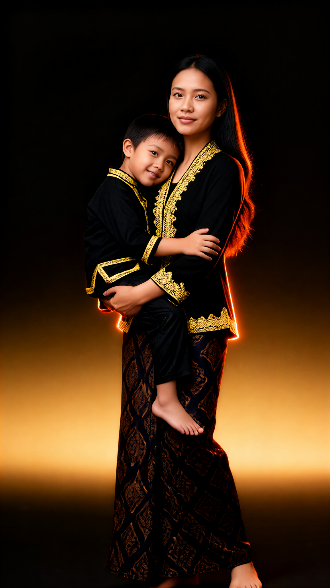 Schwarzes Saree Stehende Umarmung image