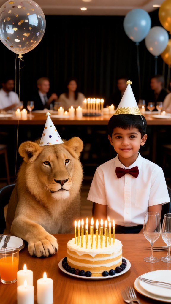 Baby Boy's birthday with Lion image