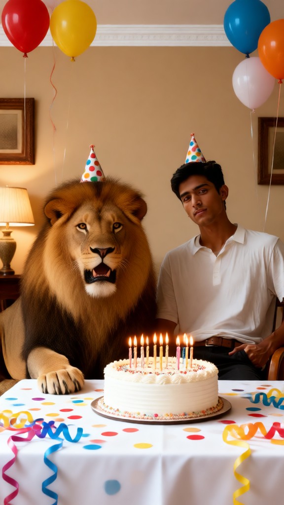 Celebrating a birthday with a Leo image