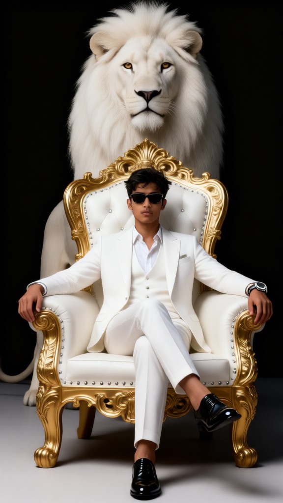 Lion Throne White Suit Photo image