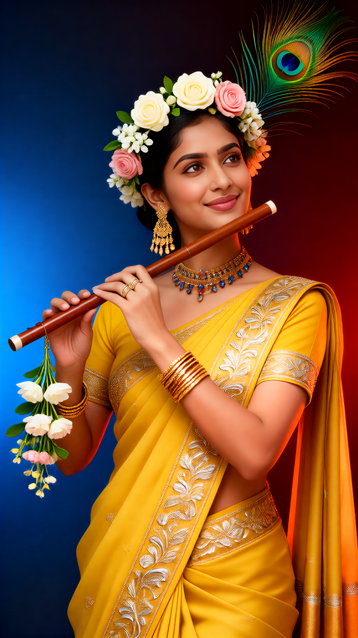 Peacock Ornament Flute-Playing Maiden❤️ image