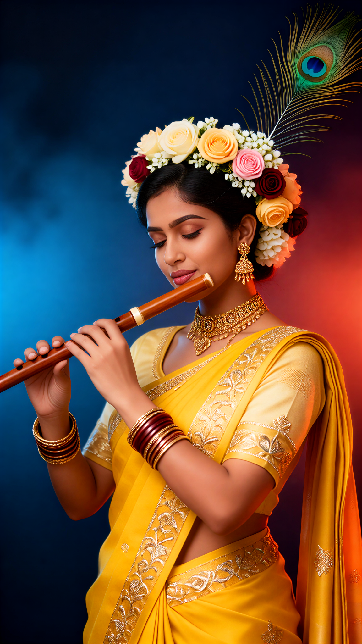 Peacock Ornament Flute-Playing Maiden❤️ image