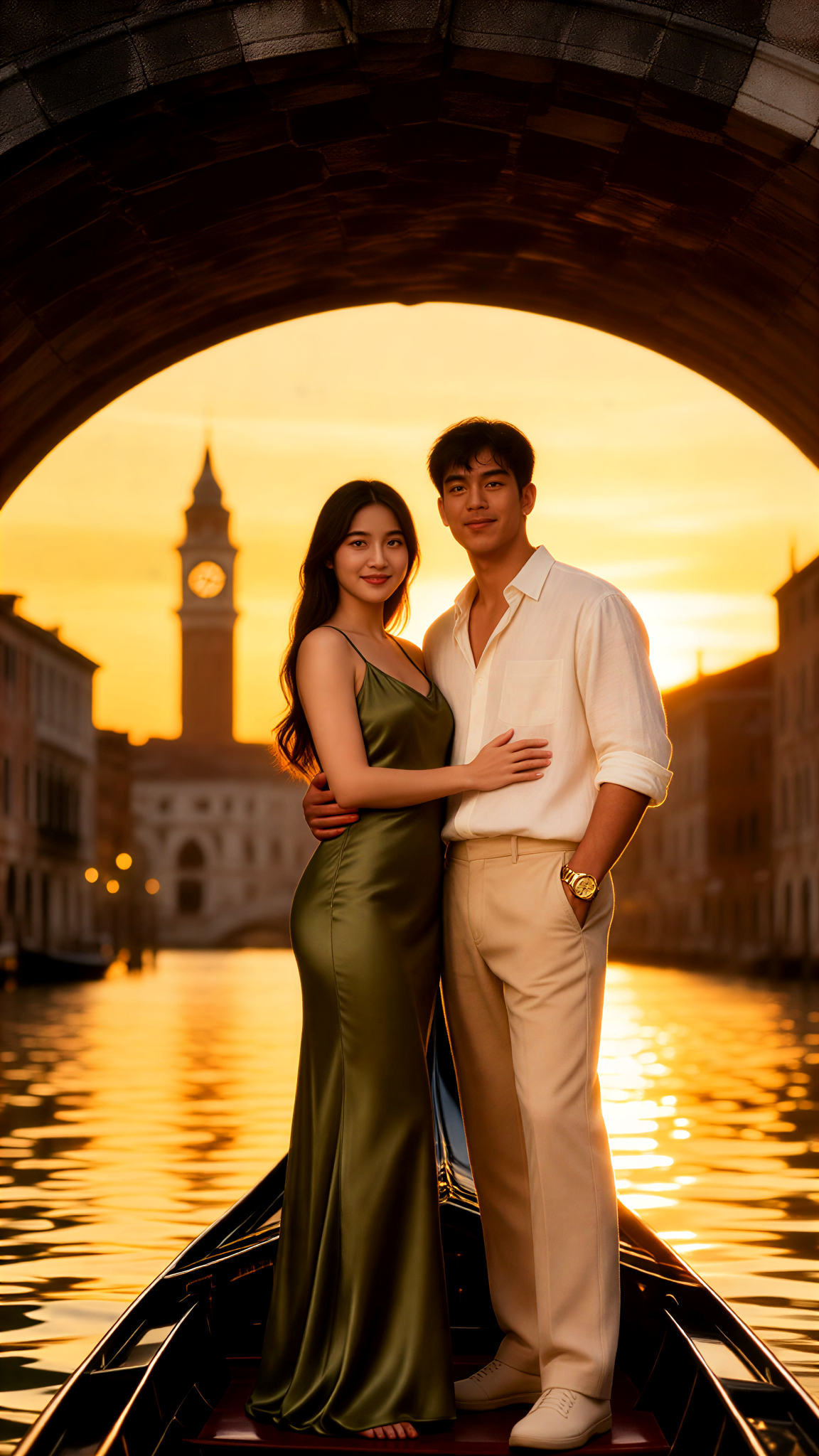 Couple photo under Sunset Bridge image