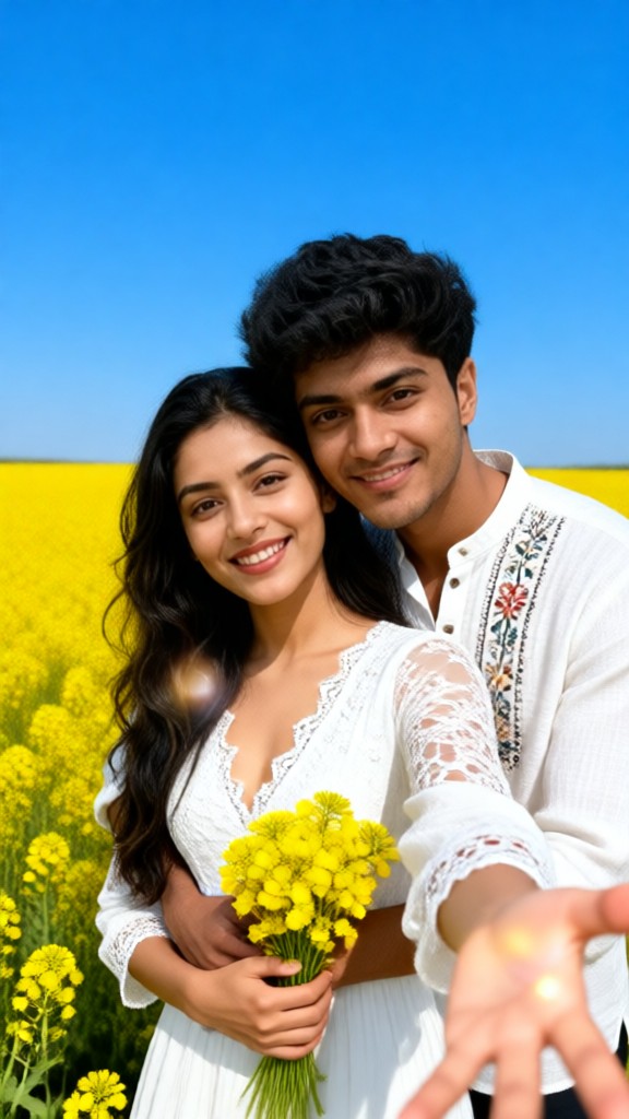 Couple and the Yellow Flowers image