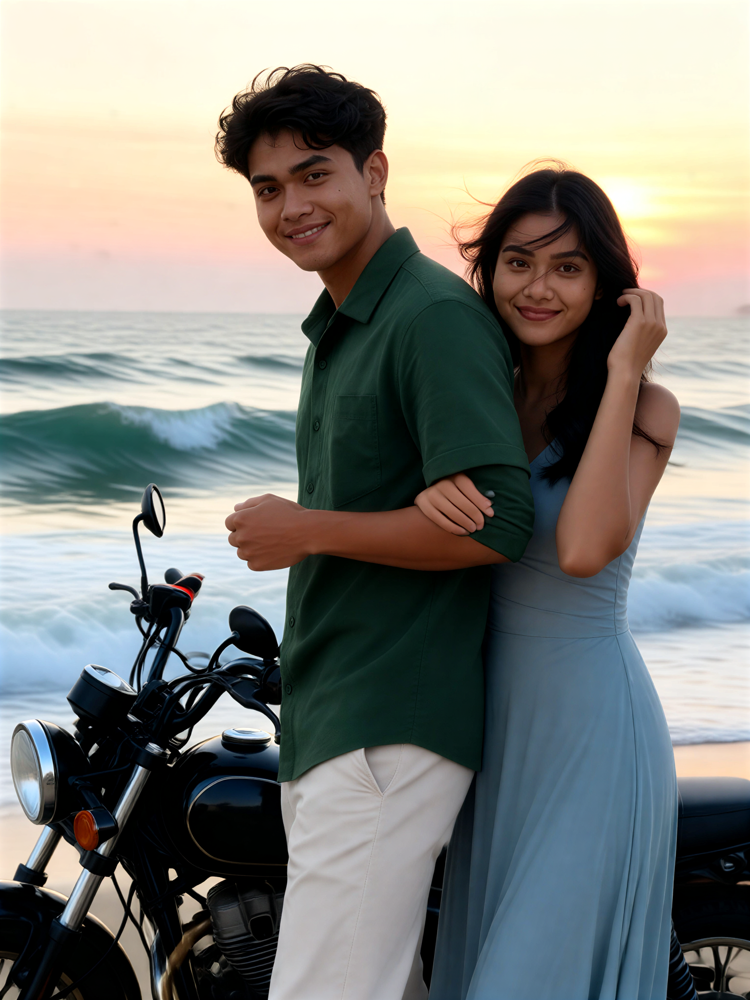 couple Motorcycle Romance image