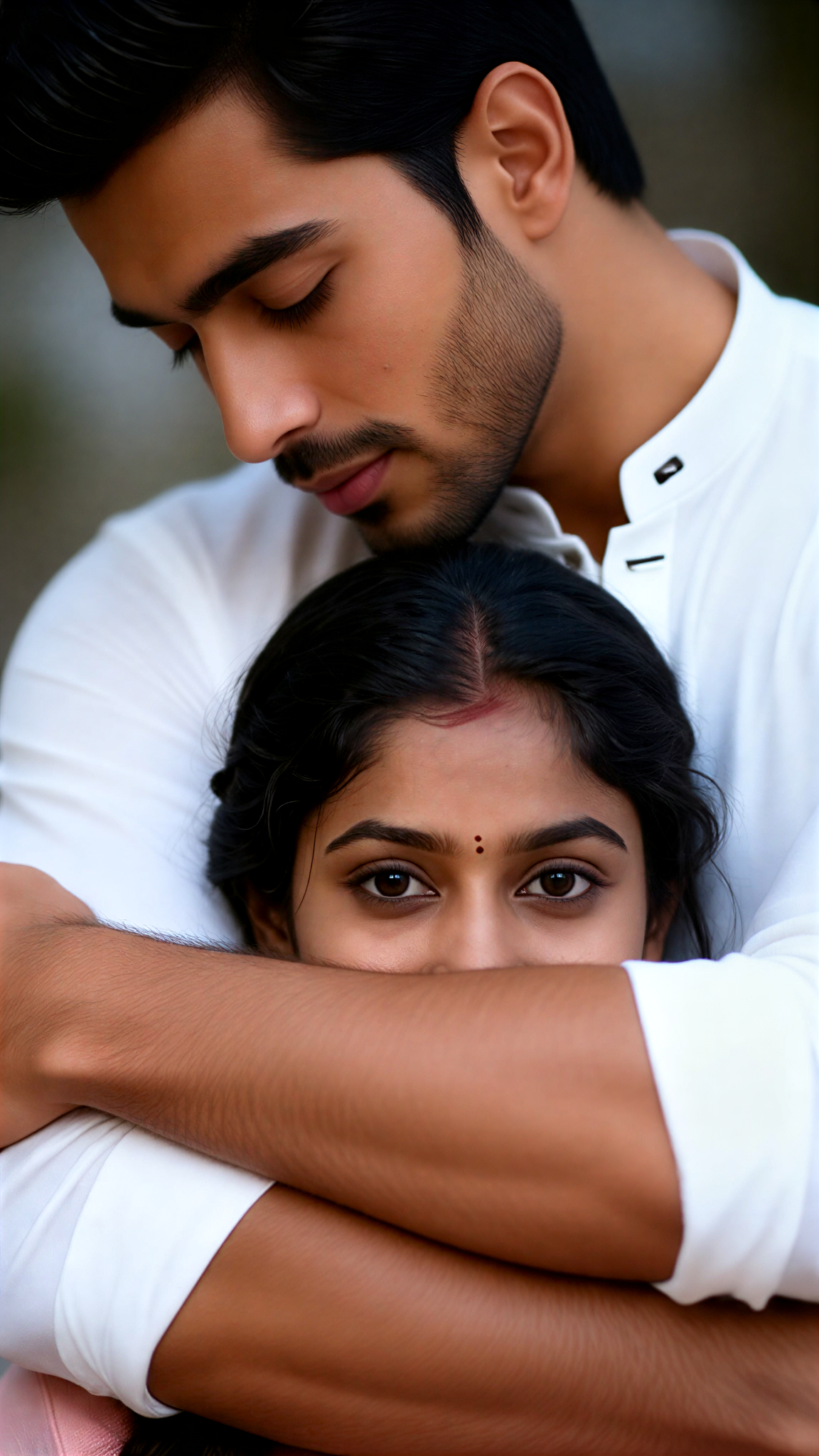  Couple Covering Mouth Wallpaper image