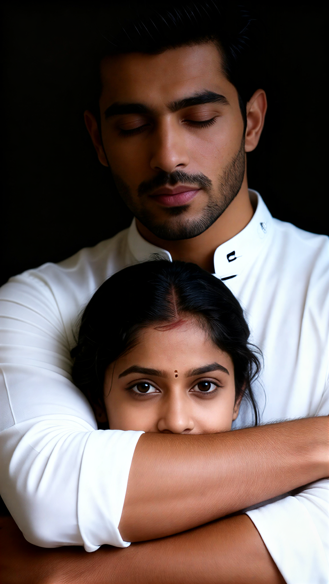  Couple Covering Mouth Wallpaper image