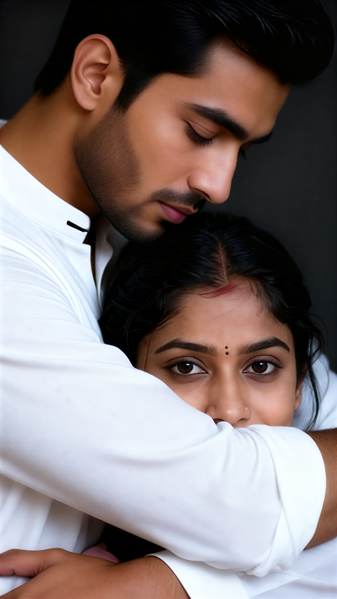  Couple Covering Mouth Wallpaper image