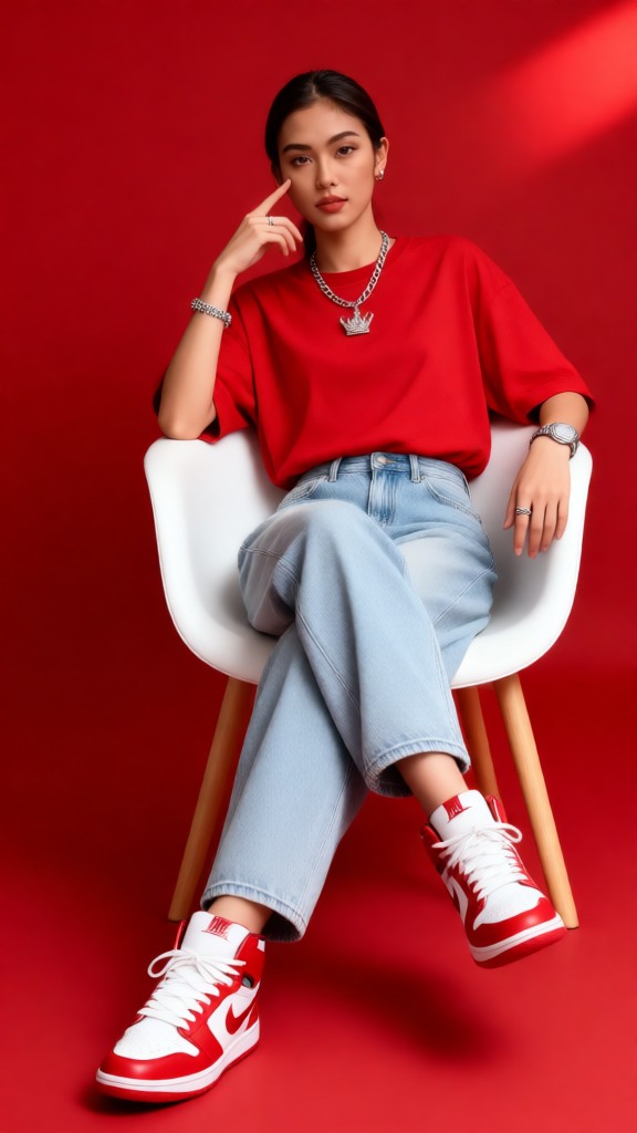 Red Nike Fashion Portrait-MA image