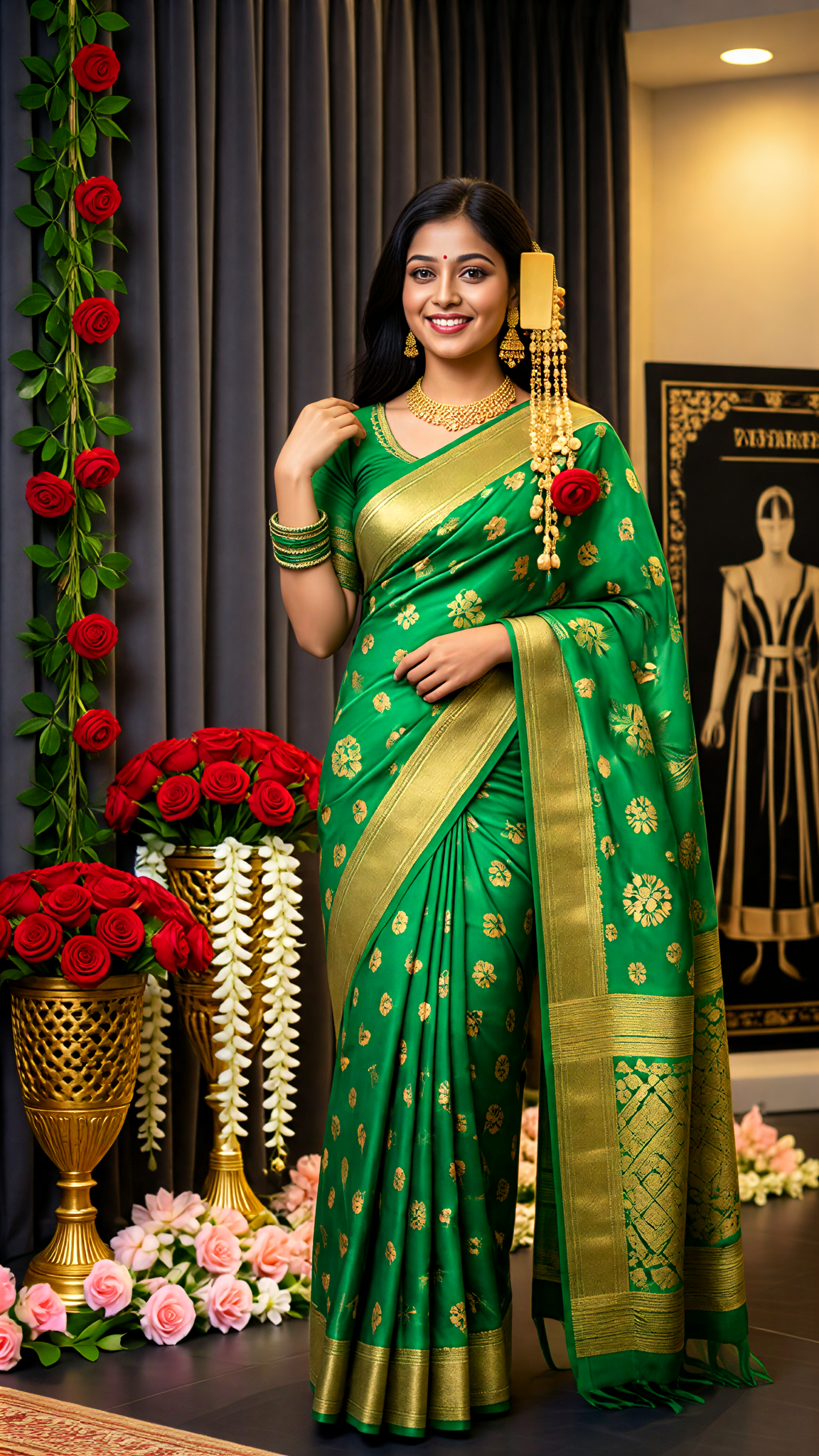 Green Sari image