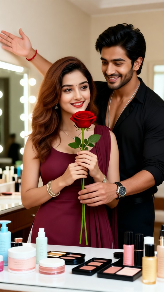 Indoor Rose Couple Photo image