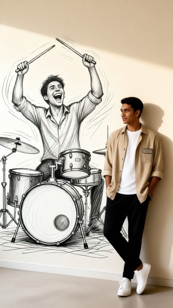 Wall Painting: The Drummer image