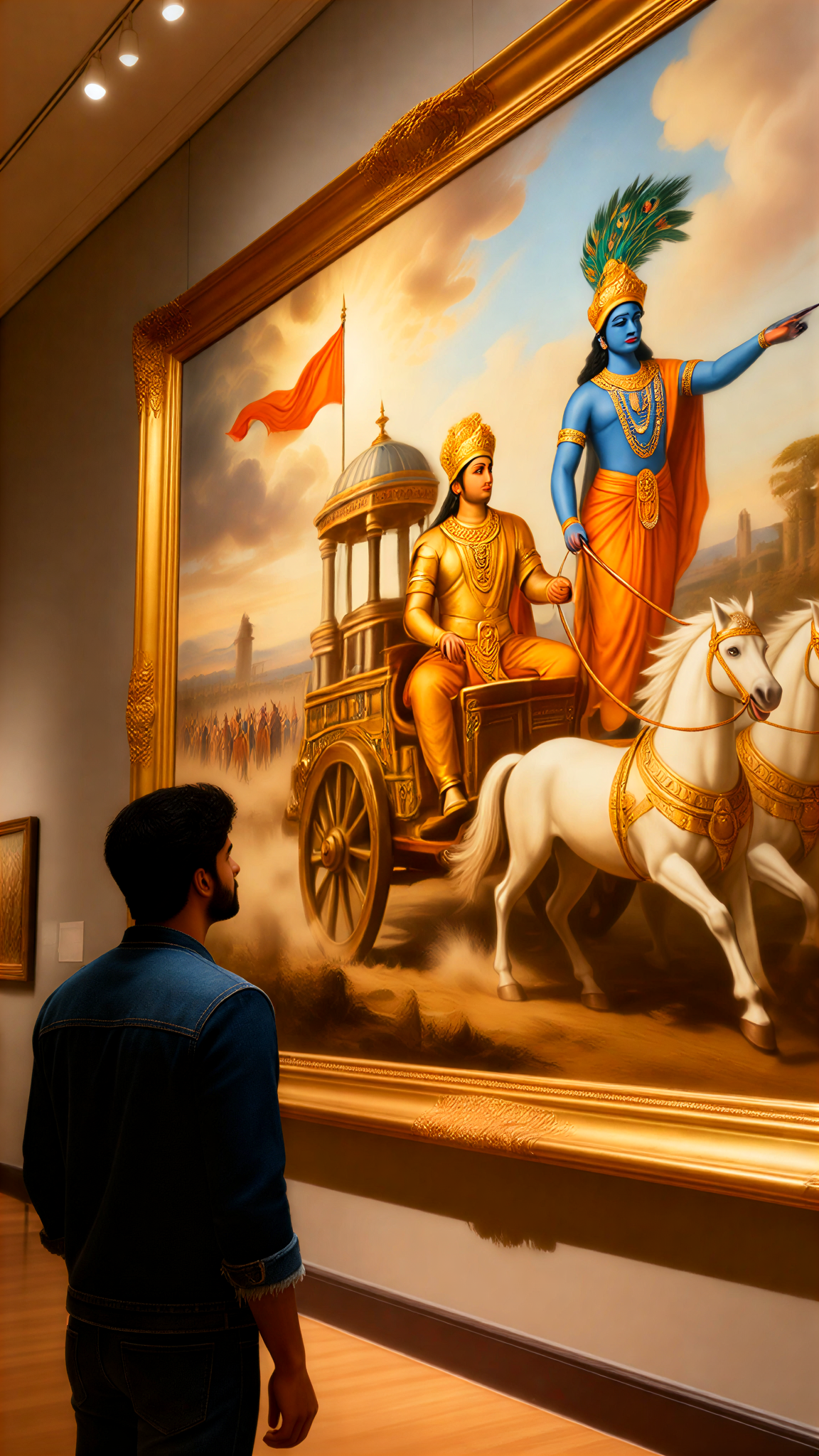 Admire the murals of deities image