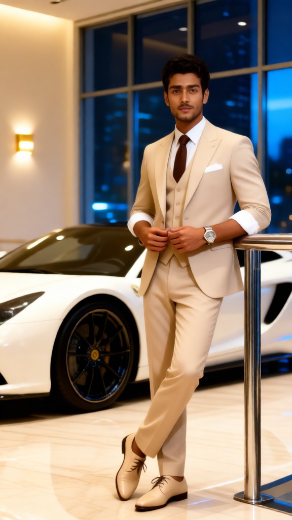 Handsome Man in a White Suit image