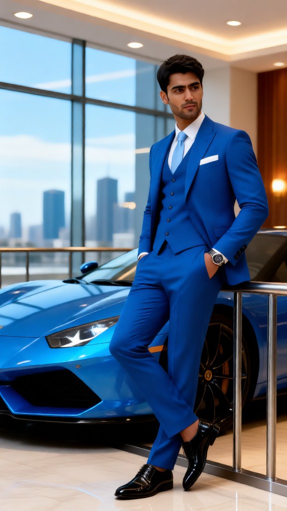 Handsome Man in a Blue Suit image