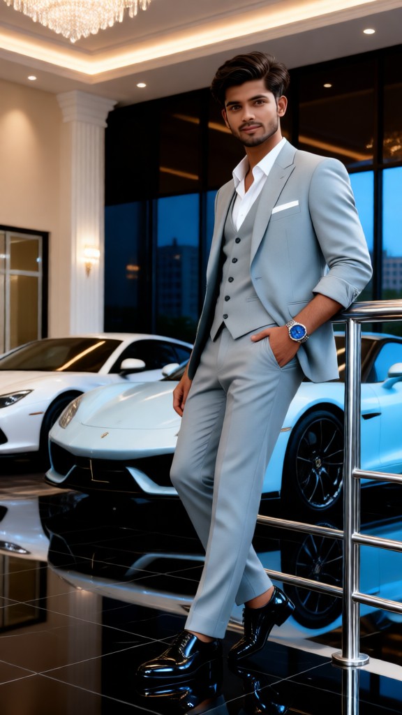Handsome Man in a Gray Suit image