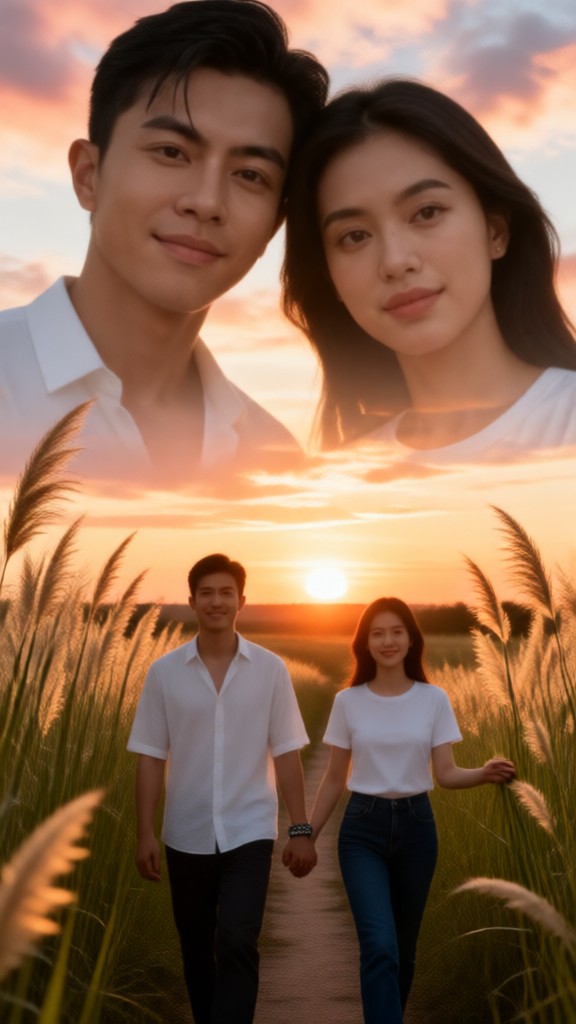 Romantic Countryside Couple Photo-I image