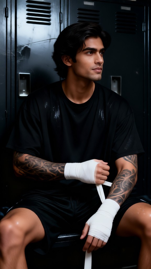 Male Boxer Wrapping a Bandage image