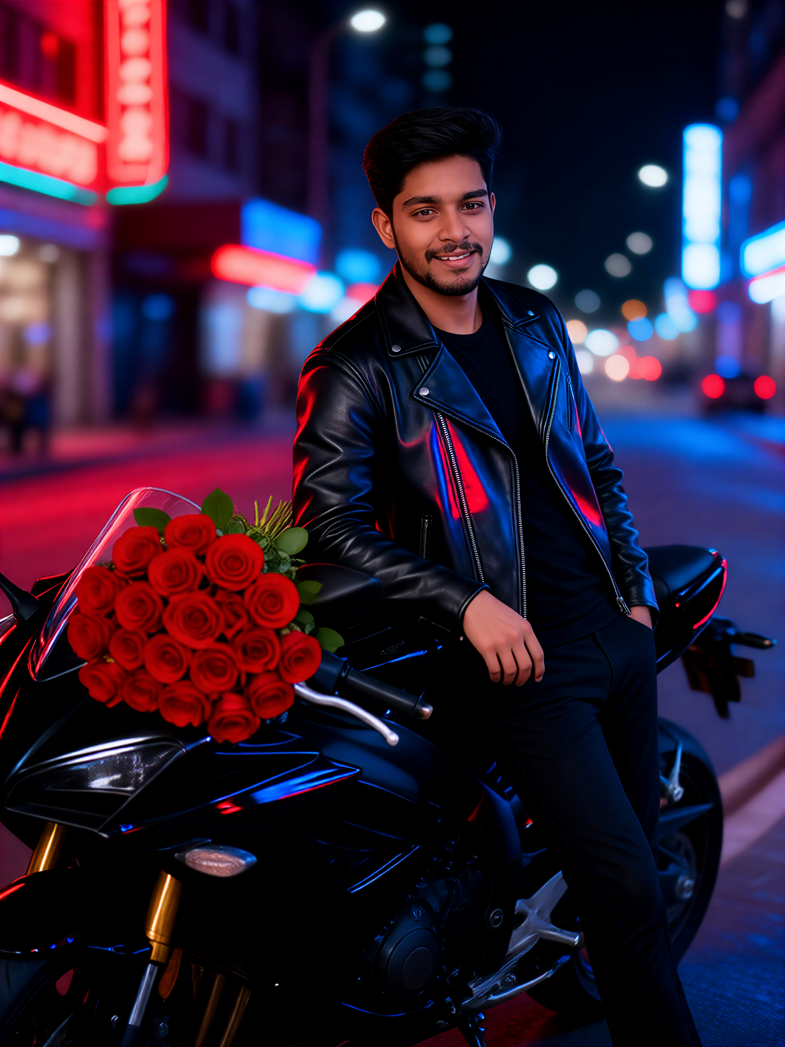 Neon Biker Rose image