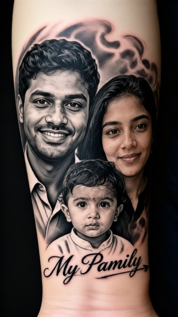 Family Tattoos on the Arm image