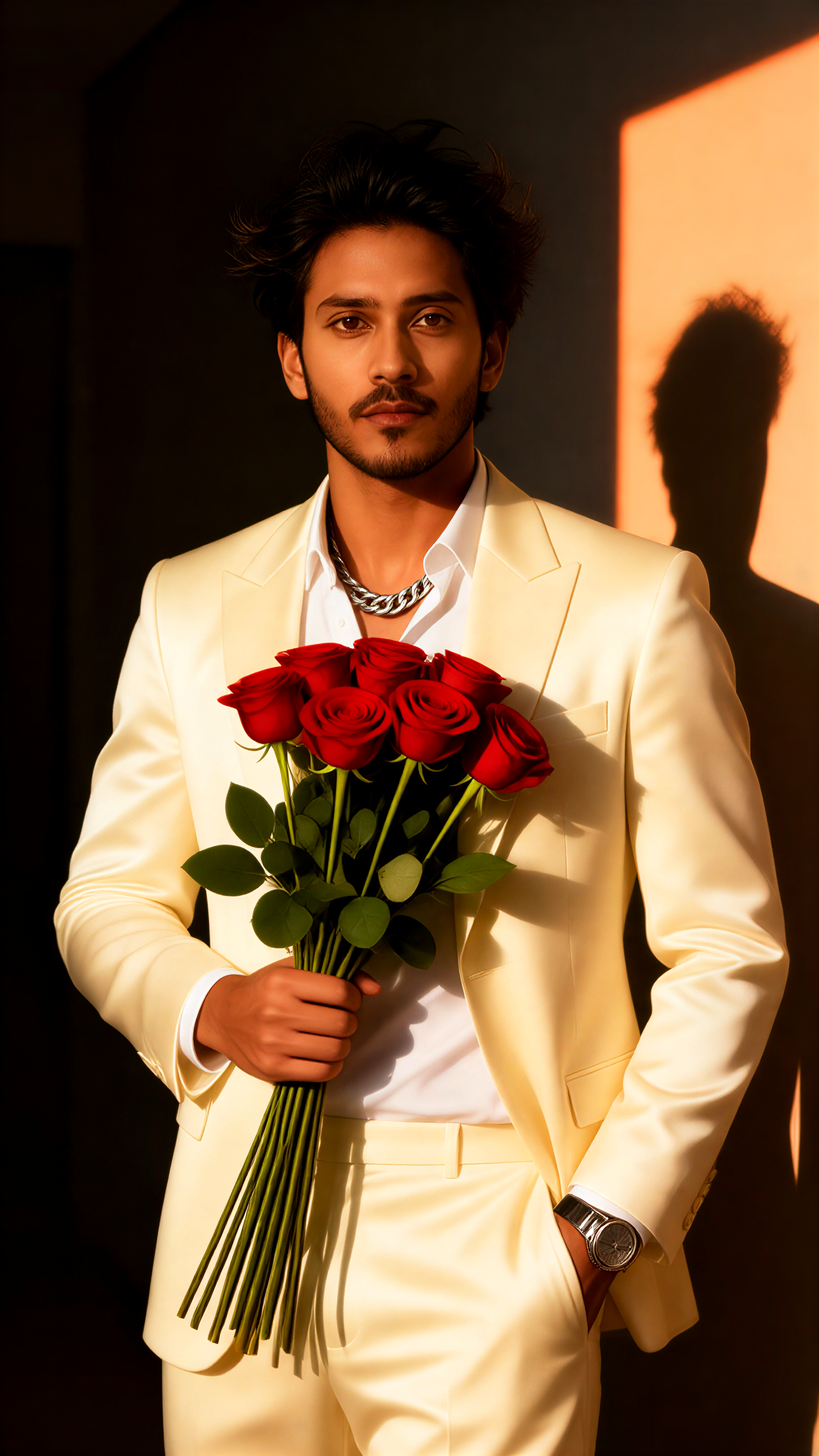 White Suit Rose Portrait image