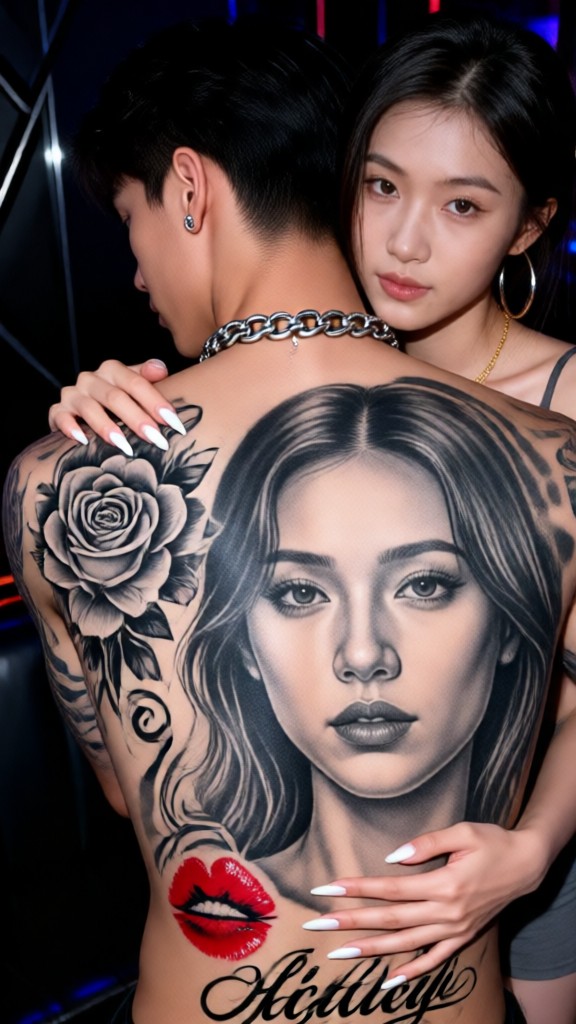 Couples' Hug Tattoos image