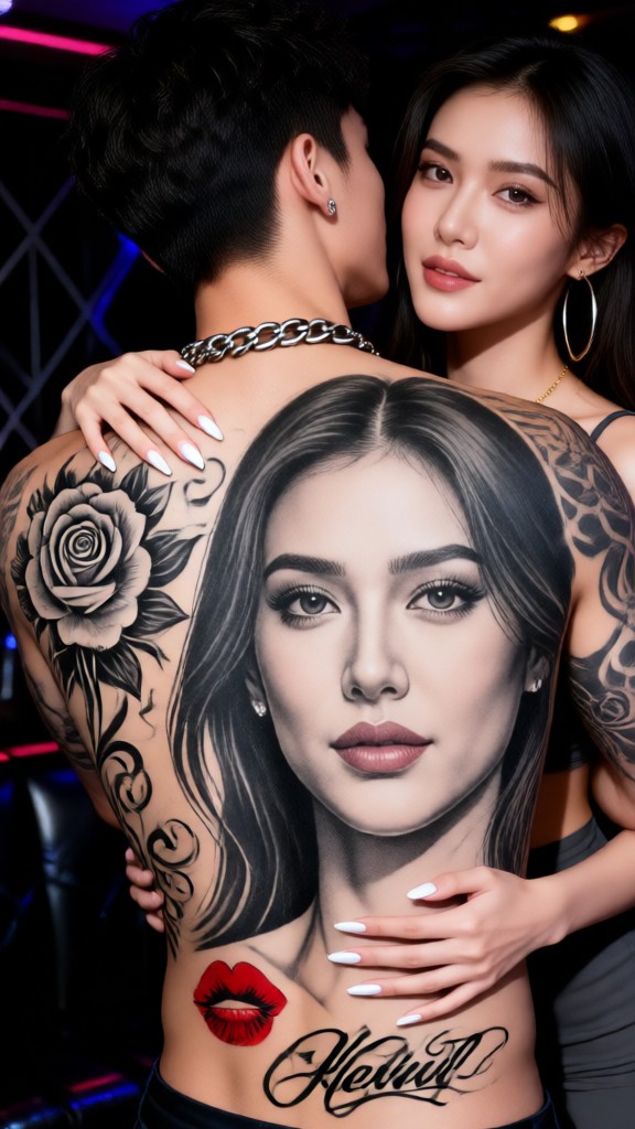 Couples' Hug Tattoos image