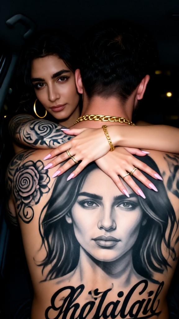 Couples' Hug Tattoos image