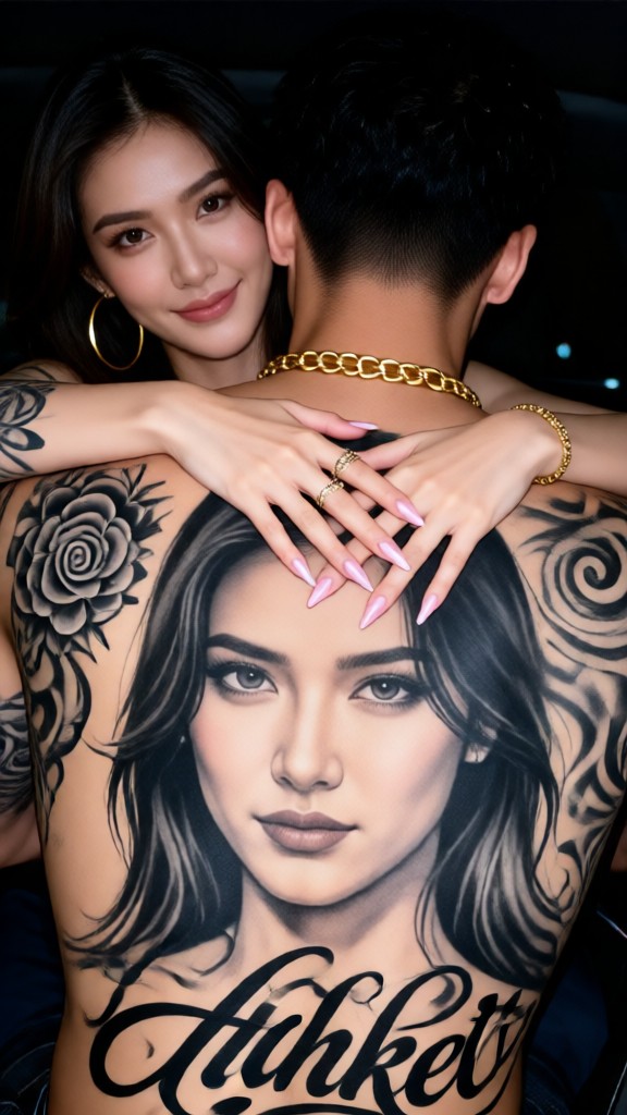 Couples' Hug Tattoos image