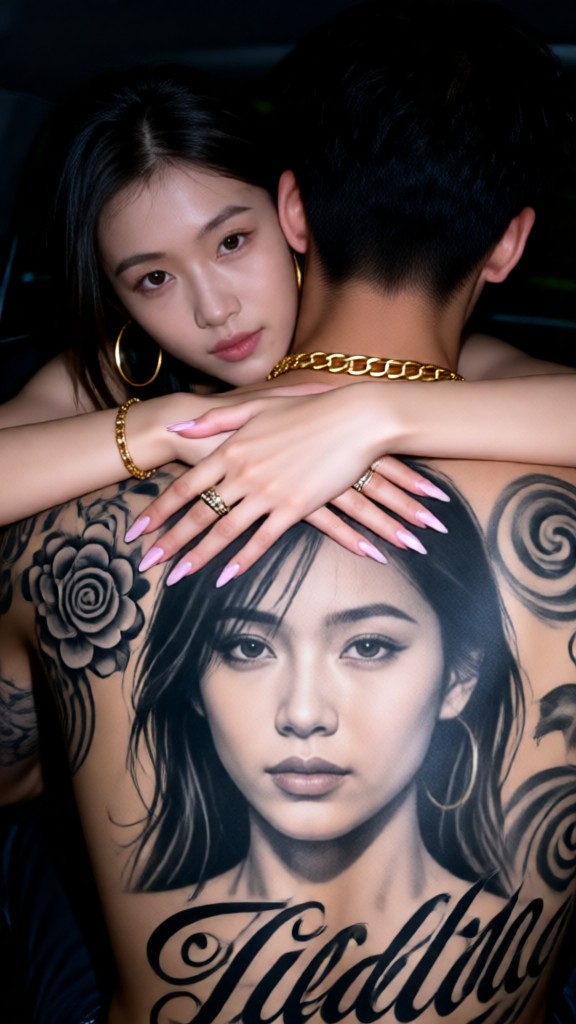Couples' Hug Tattoos image