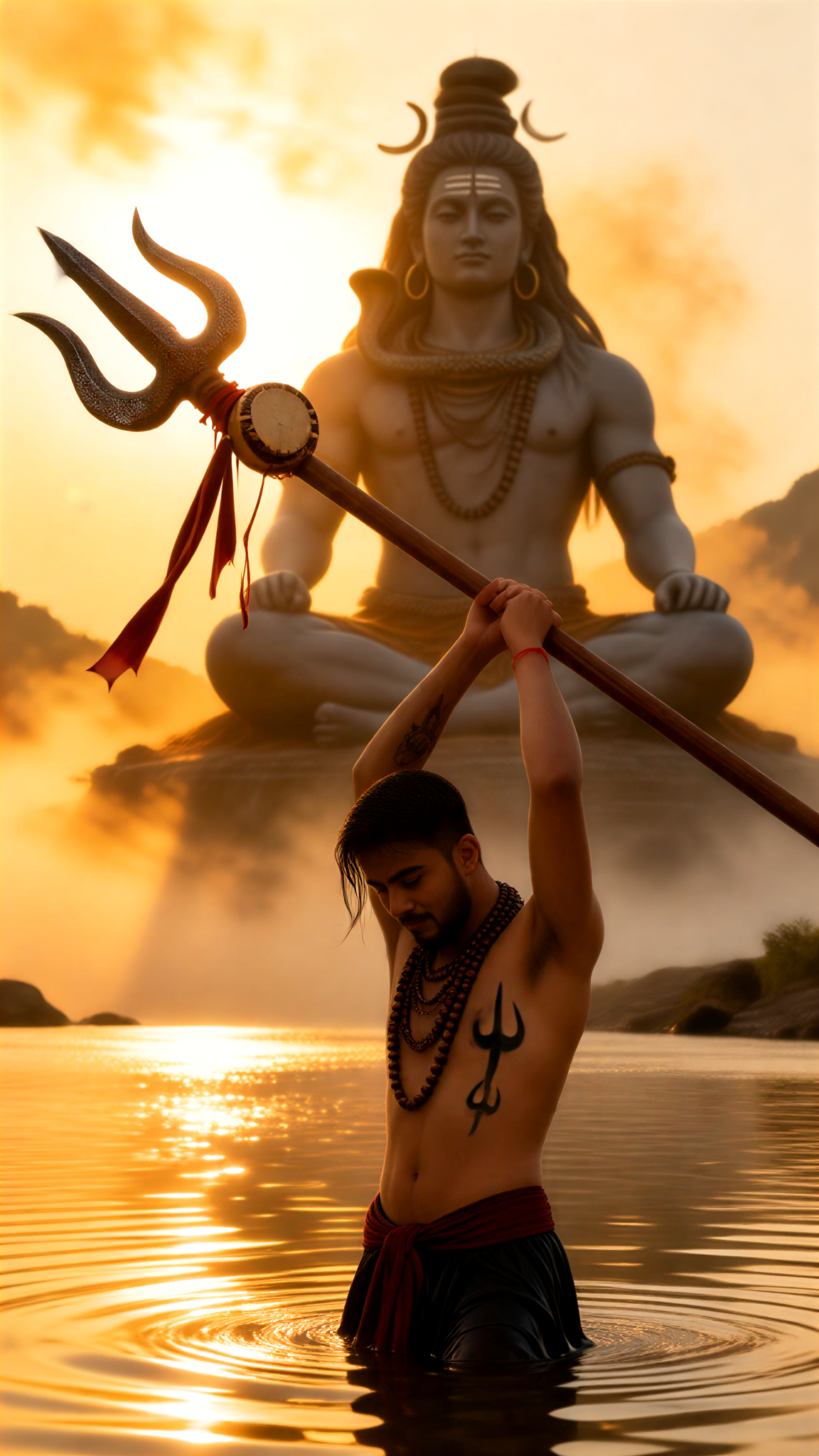 Male believers of God Shiva image