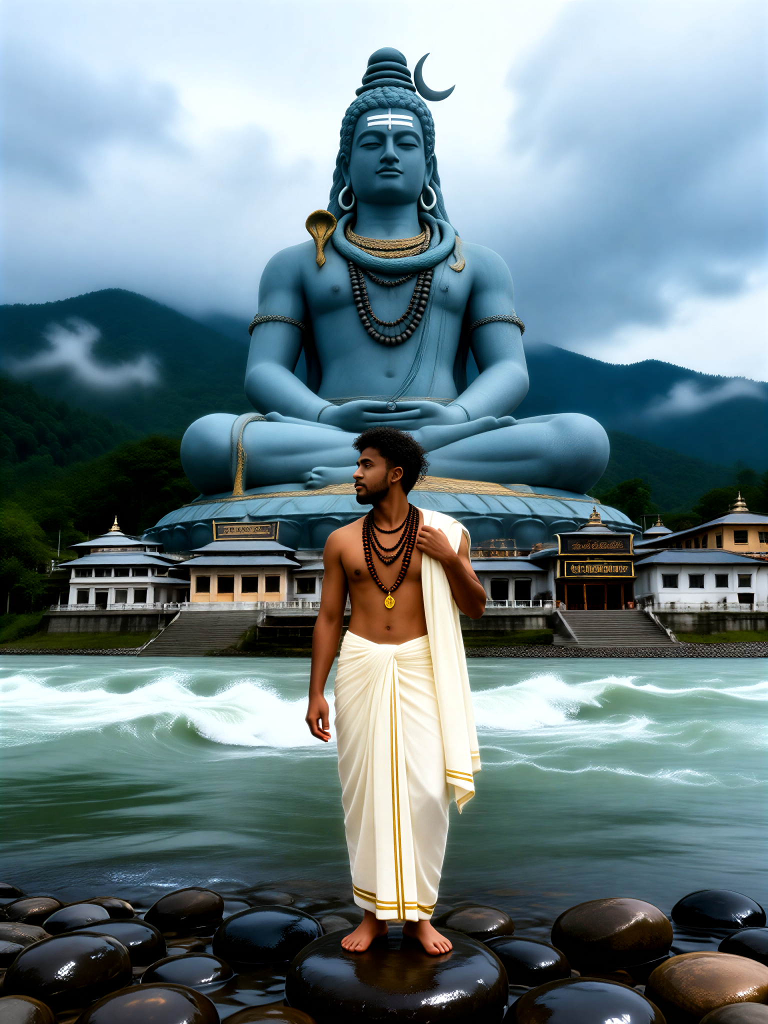 Male believers of God Shiva image
