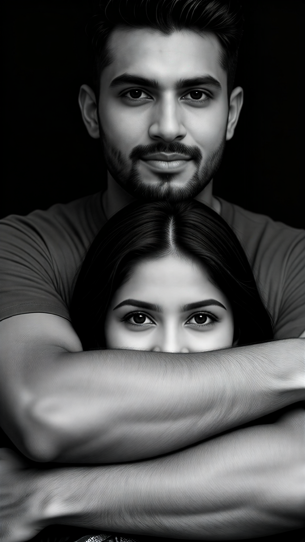 Couple covering their faces-3 image