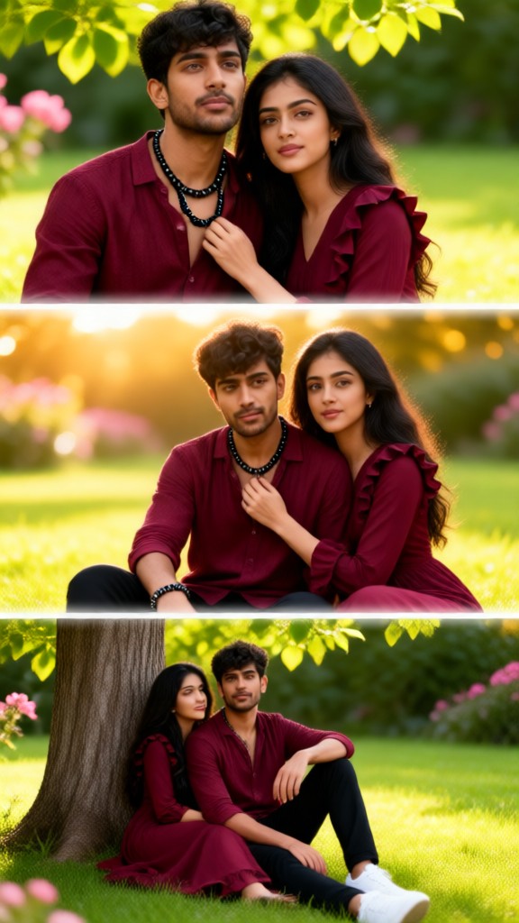 Romantic Couple's Lawn: Three-Square-Grid Layout image