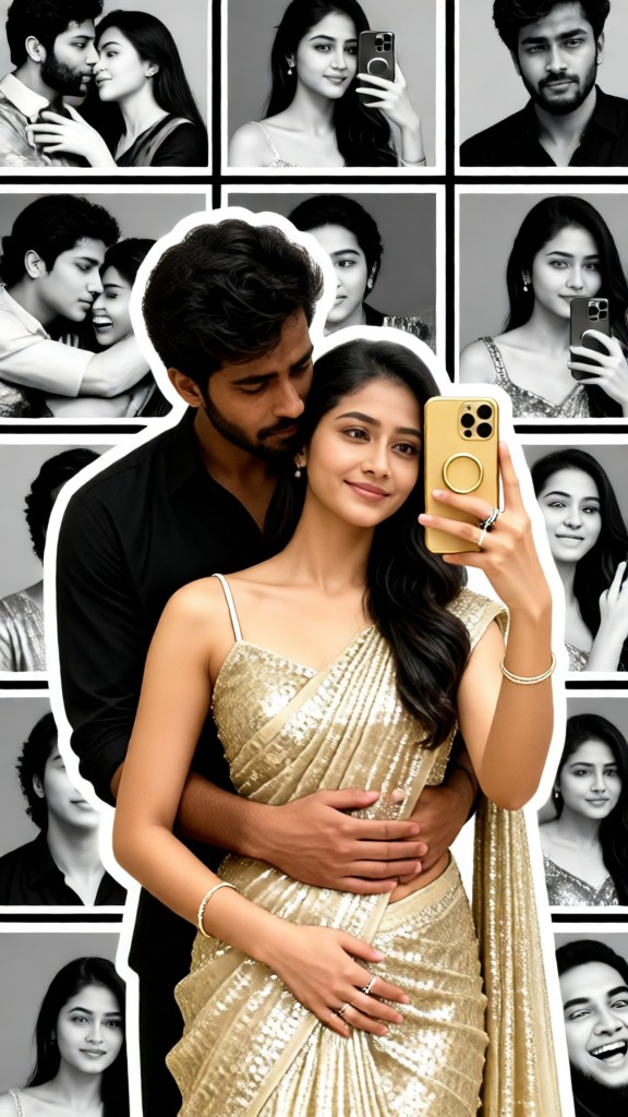 Creative and Sweet Couple Selfie image