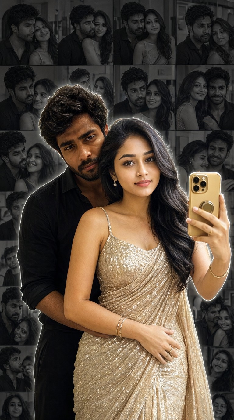 Creative and Sweet Couple Selfie image