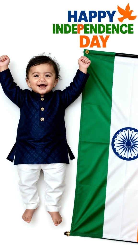 Baby and National Flag image