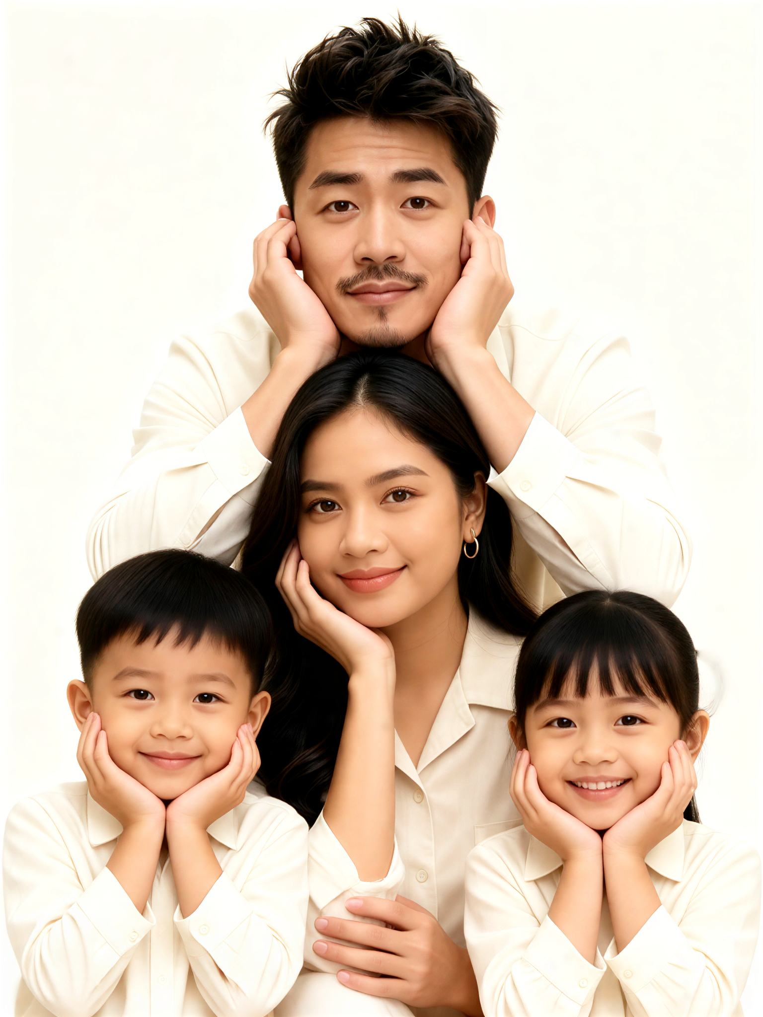 4-Person Warm White Center Smile Portrait image