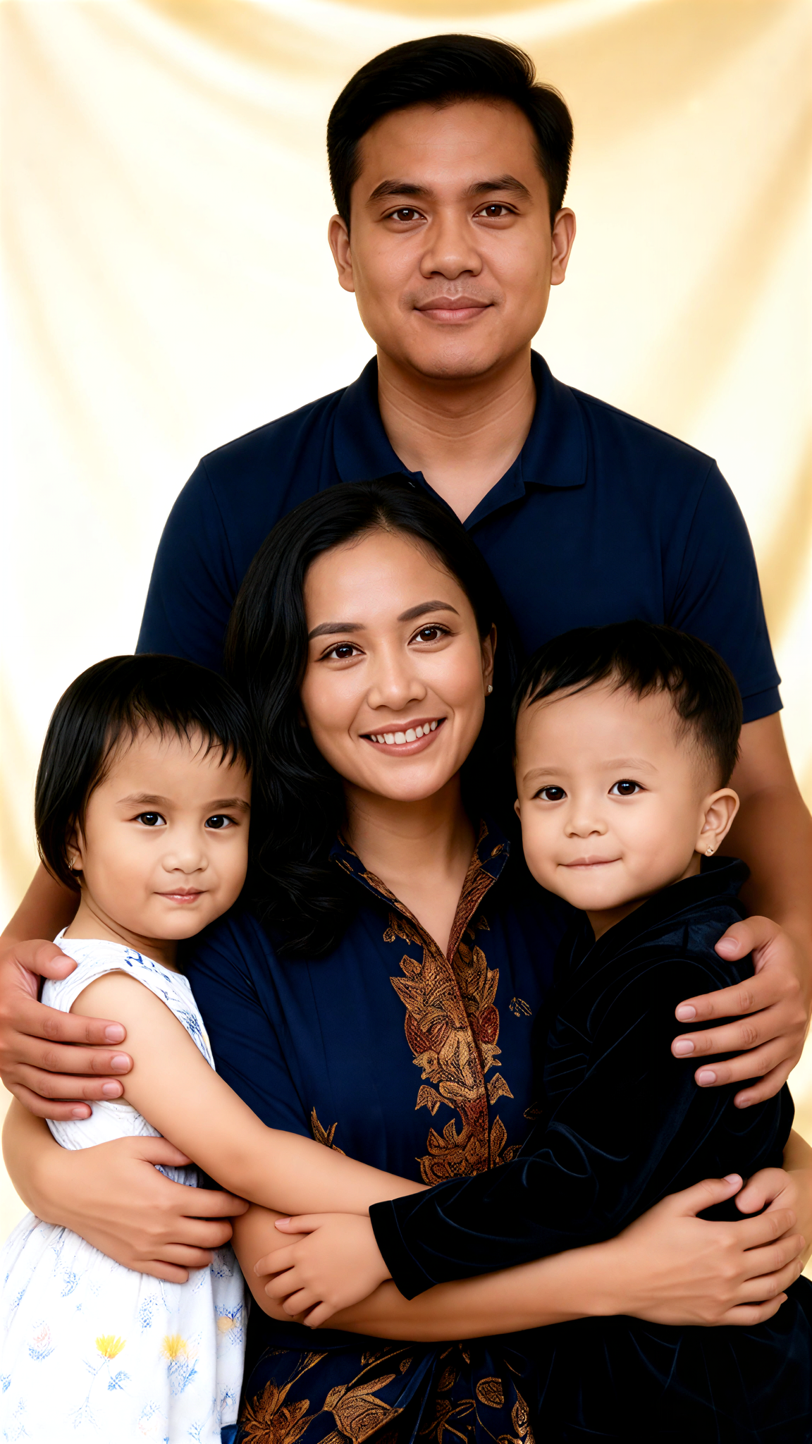 4-Person Mother-Centered Family Embrace image