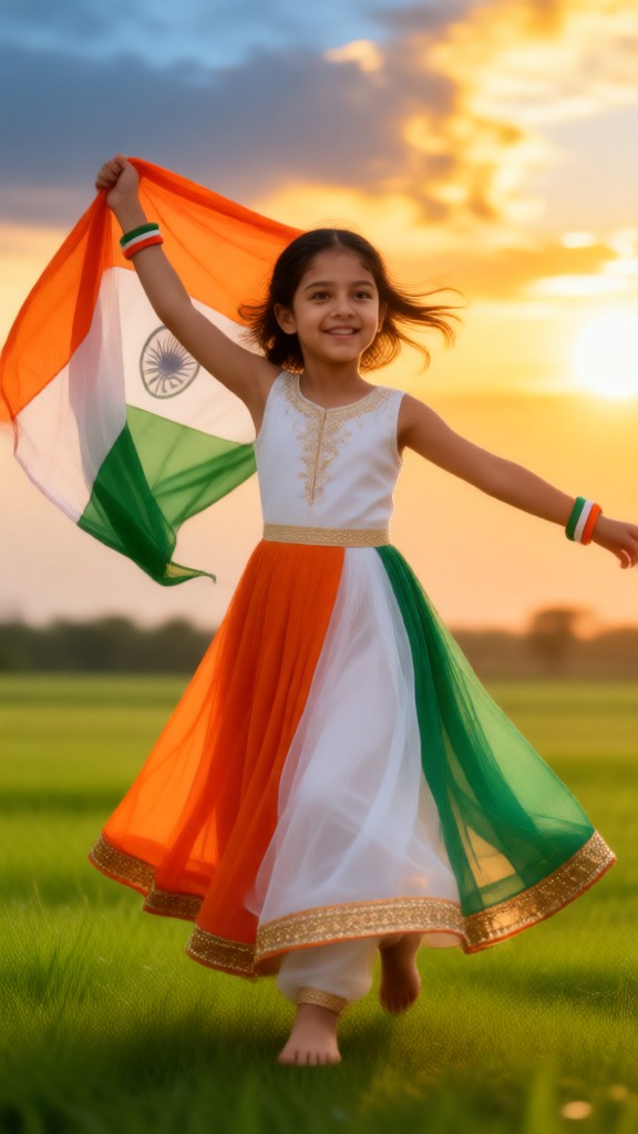 Cute Little Girl Celebrates Independence Day❤ image