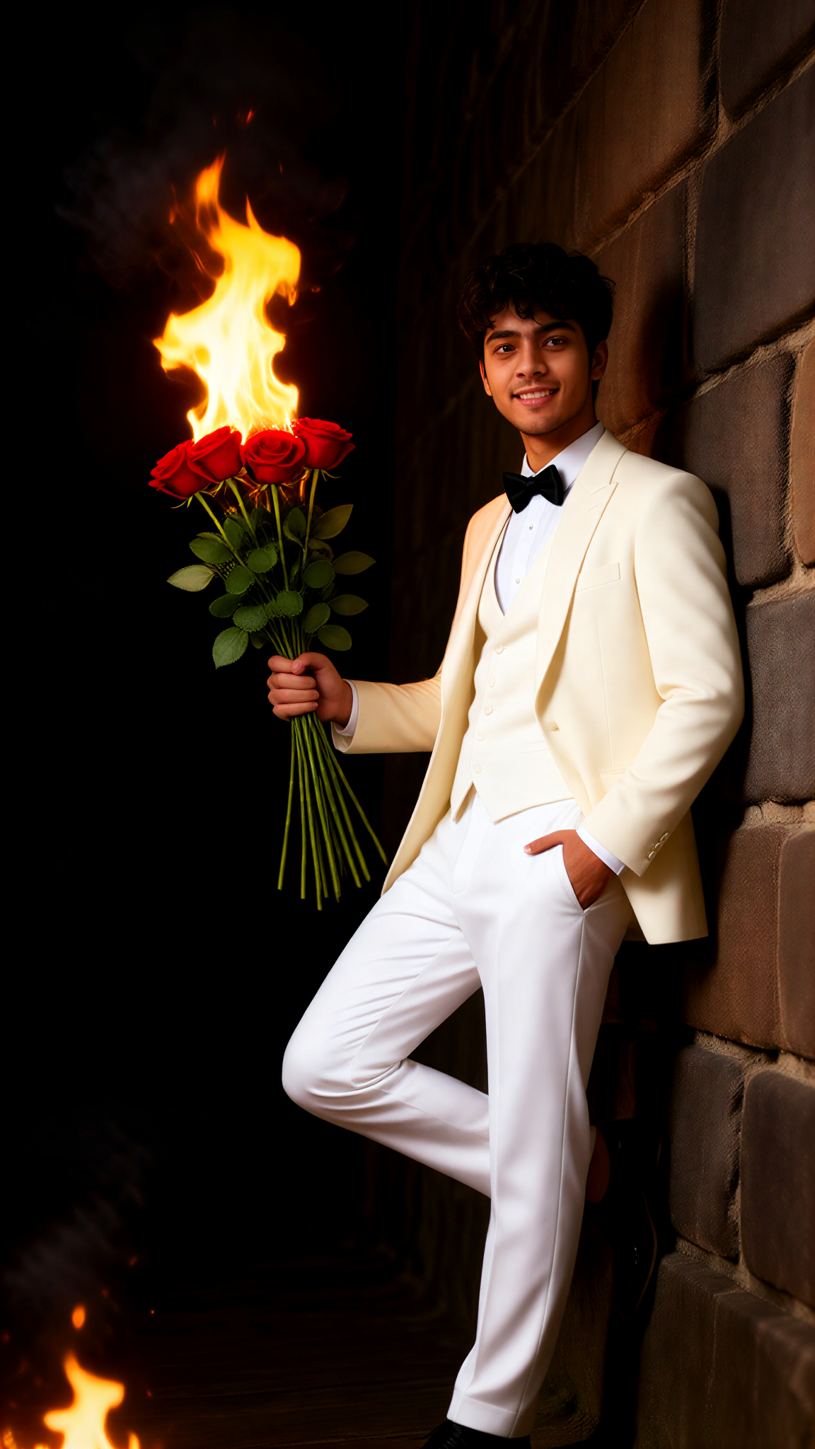  Holding a rose  image