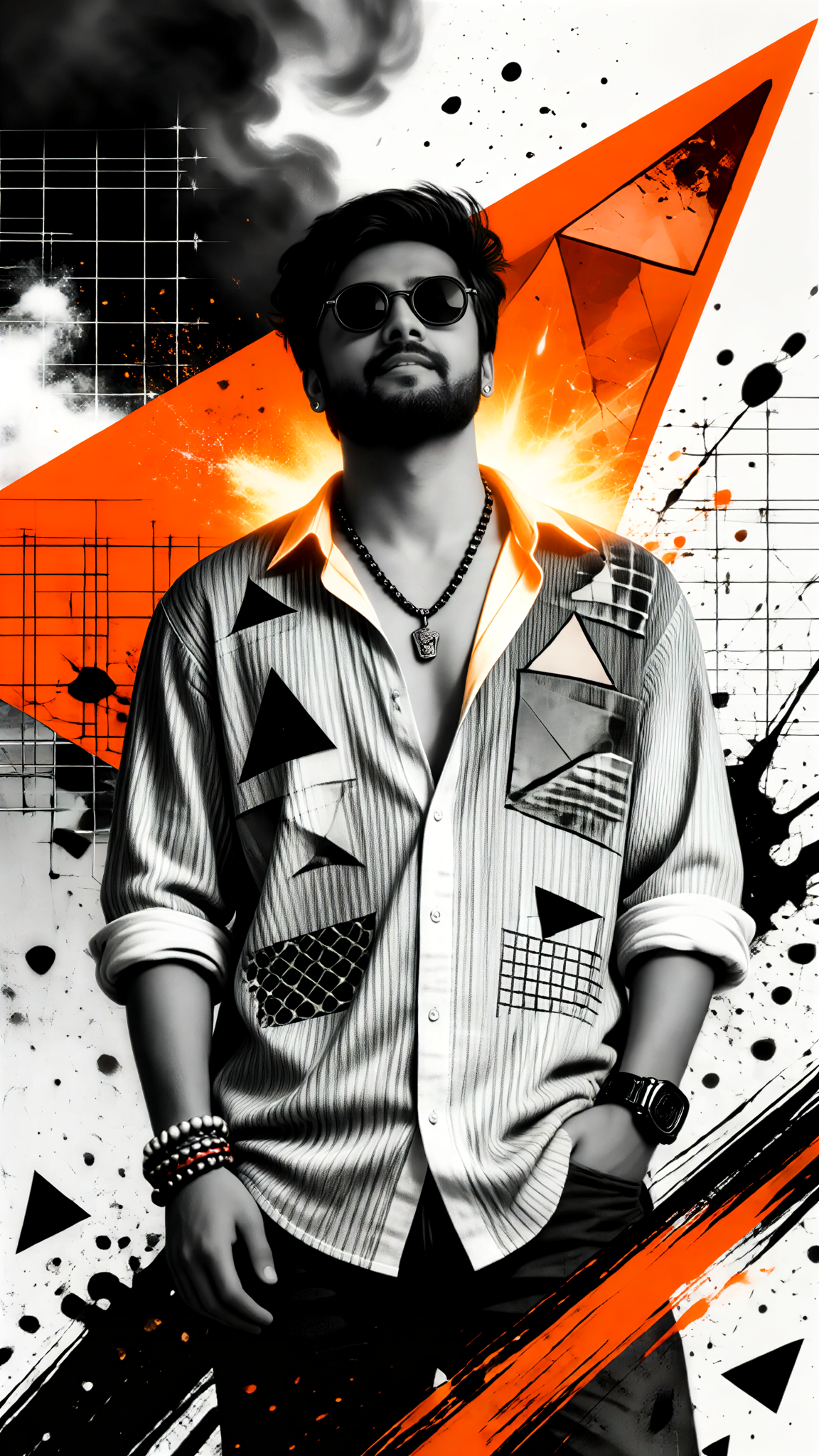 Orange and Grey Cover Photo Shoot image