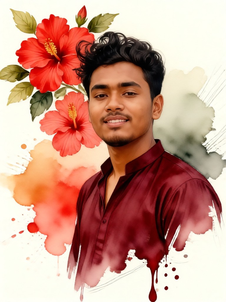 Watercolor Portraits of Men image