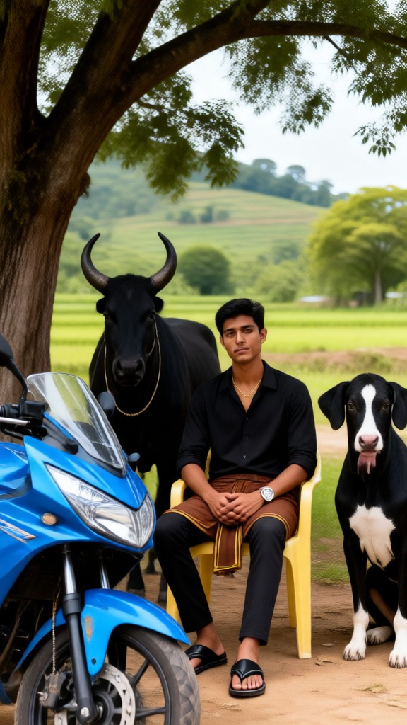 Leading an Ox in the Countryside image