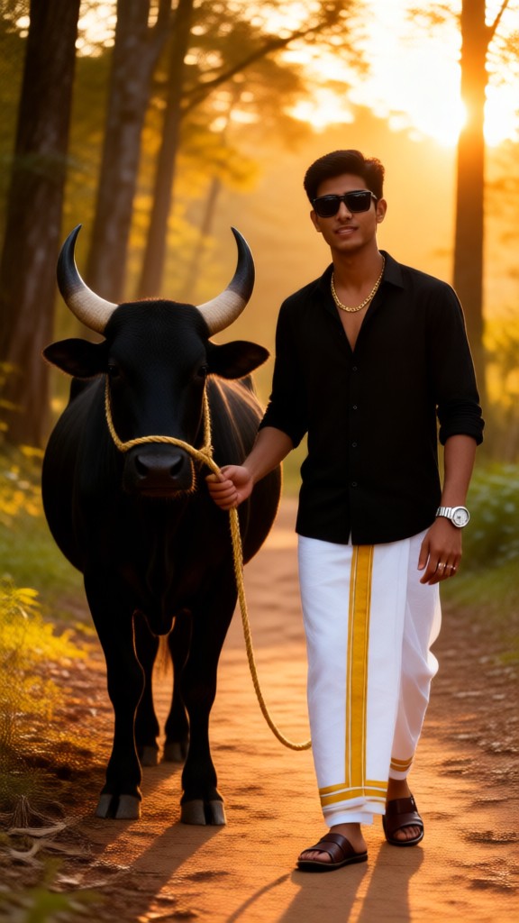 Leading an Ox in the Countryside image
