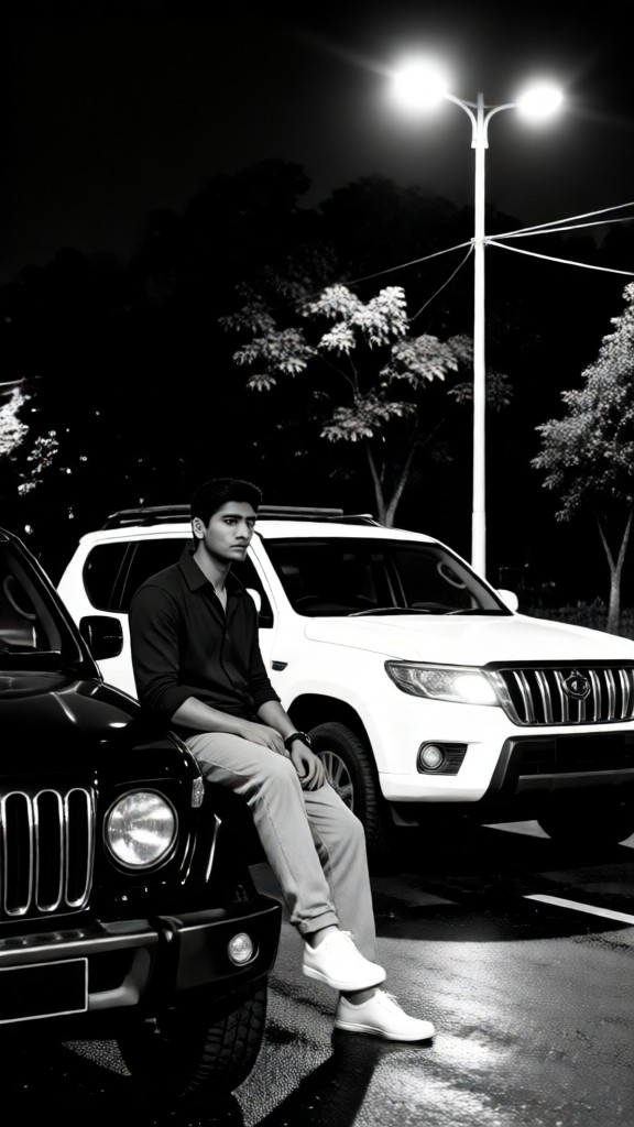 Black and white luxury cars image