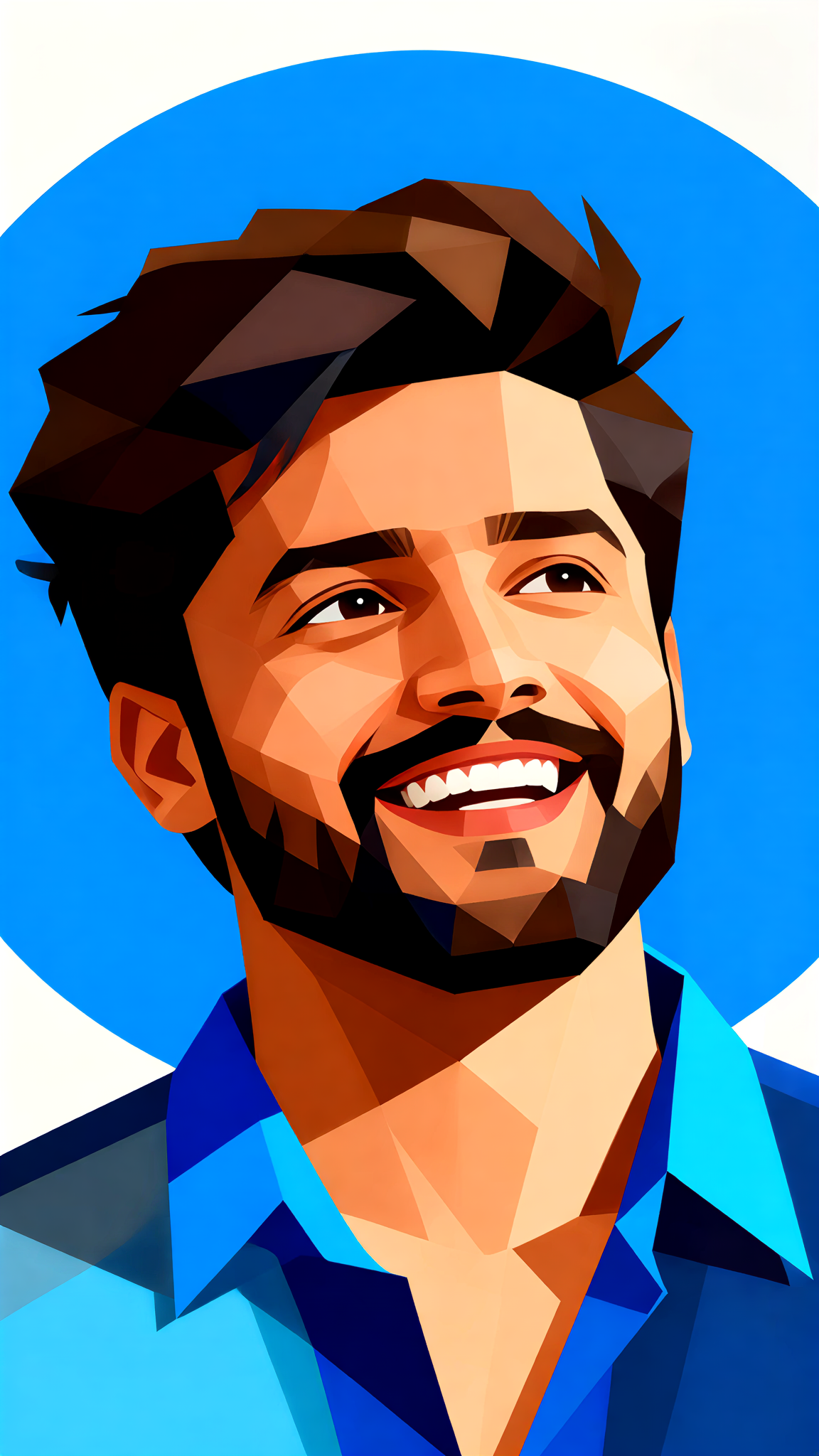 Blue vintage vector illustration avatar image