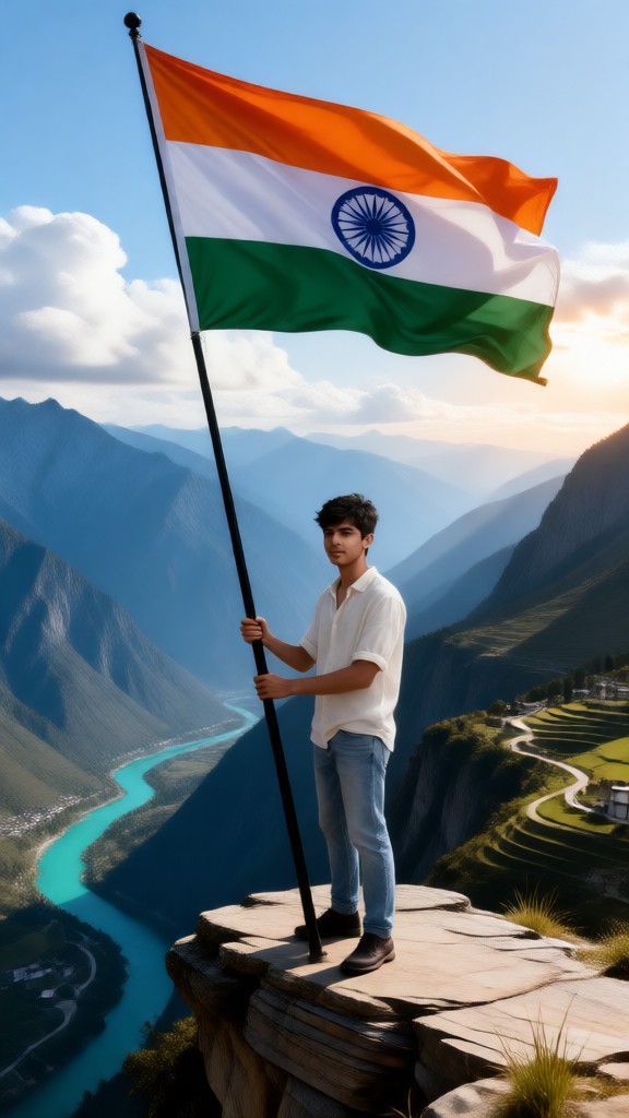 Waving Flags on Independence Day image