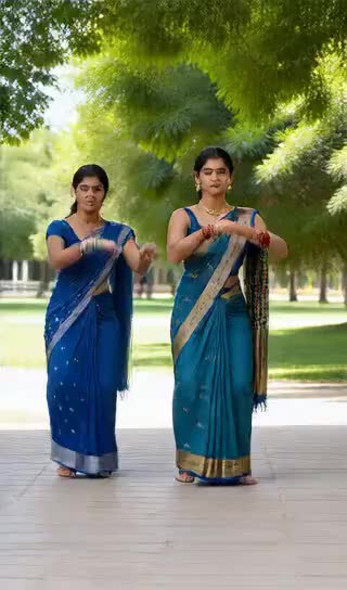 A Duo Sari Dance: Jumping and Spinning in Circles image